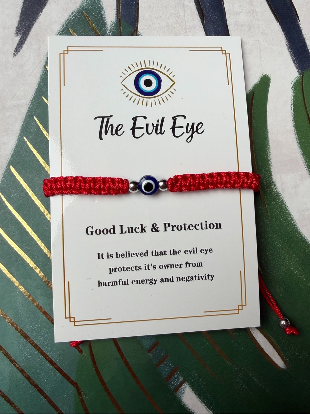 Evil Eye Protection Adjustable Cord Bracelet RED Nazar Good Luck NWT